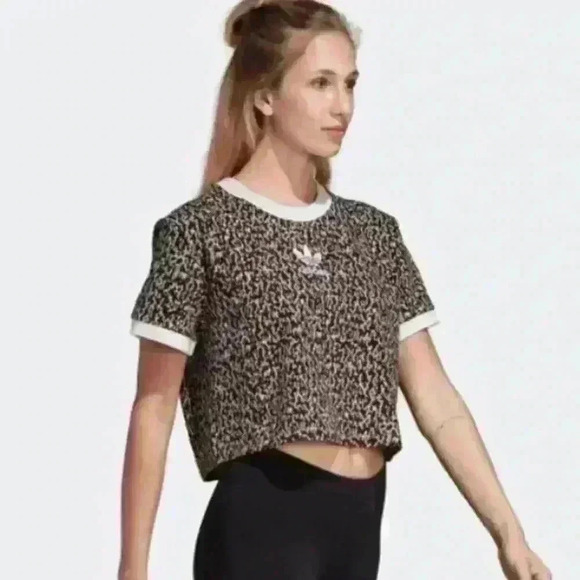ADIDAS ORIGINALS Leoflage Cropped Top Shirt Great Condition Size XS-M - Picture 3 of 11